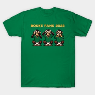 Bokke Fans 2023 Funny | South African Monkeys | Bokbefok Rugby | Afrikaans Origin | Go Bokke T-Shirt